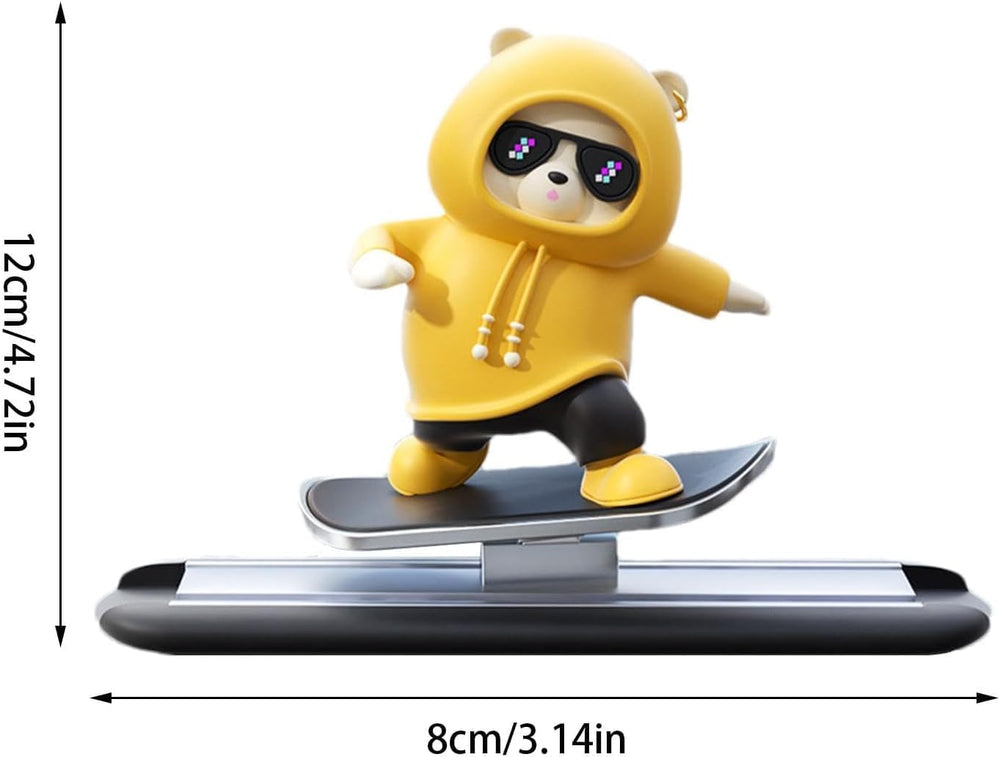 Yellow Panda Car Dashboard Toy –Auto Sliding Motion Decor, Cool Sliding Car Accessory, Fun Car Interior Decoration Accessories