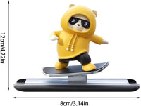 Yellow Panda Car Dashboard Toy –Auto Sliding Motion Decor, Cool Sliding Car Accessory, Fun Car Interior Decoration Accessories