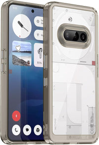 Hard PC + TPU Frame, Drop-Resistant, Protective Case Compatible with Nothing Phone 3a (Transparent Grey)