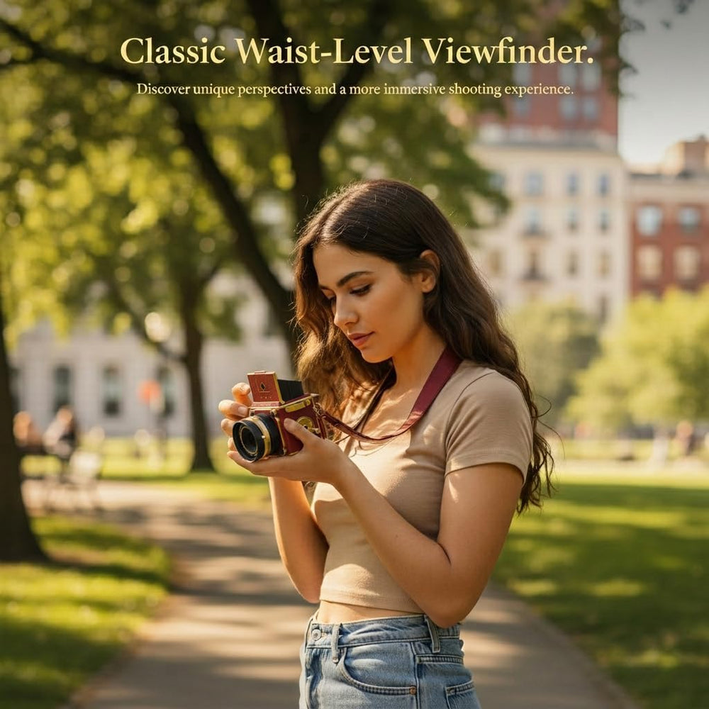 Red Vintage Digital Camera, 64MP 2.7K Retro Point and Shoot Camera with Autofocus, 2" IPS Waist-Level Screen & 16GB TF Card, 16X Zoom Compact Photography Camera