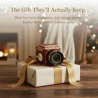 Red Vintage Digital Camera, 64MP 2.7K Retro Point and Shoot Camera with Autofocus, 2" IPS Waist-Level Screen & 16GB TF Card, 16X Zoom Compact Photography Camera