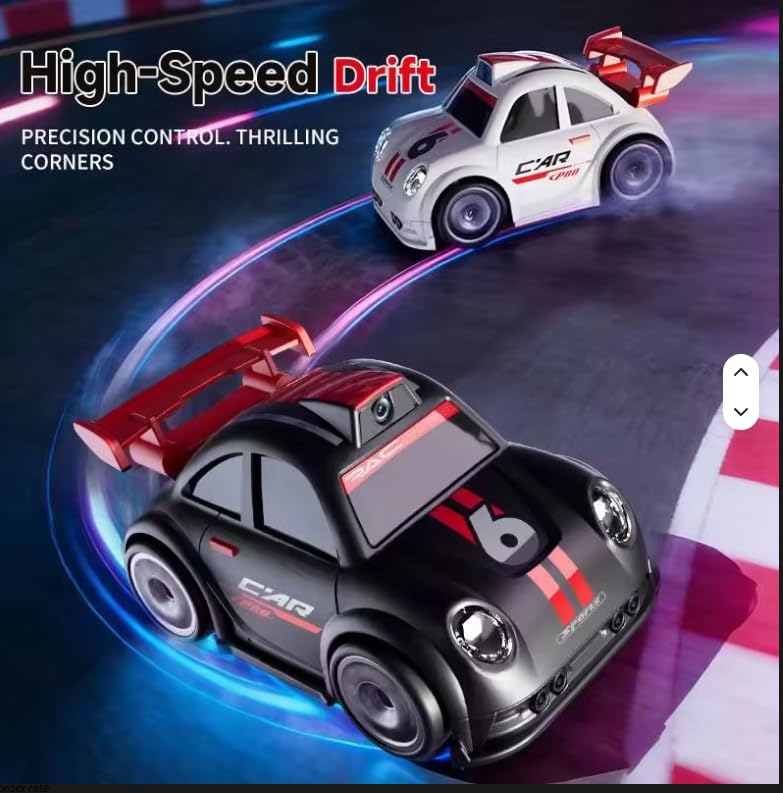 Black Mini Cartoon RC Car Electric Vehicle Toy with Camera / 2.4 Inch Screen Controller