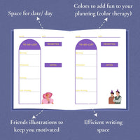 Friends Undated Planner | A5 size | 100 GSM Paper | 300+ Pages | Monthly & Yearly Trackers | Daily Schedules | Self-Discovery Activities | Budget Tracker - D3