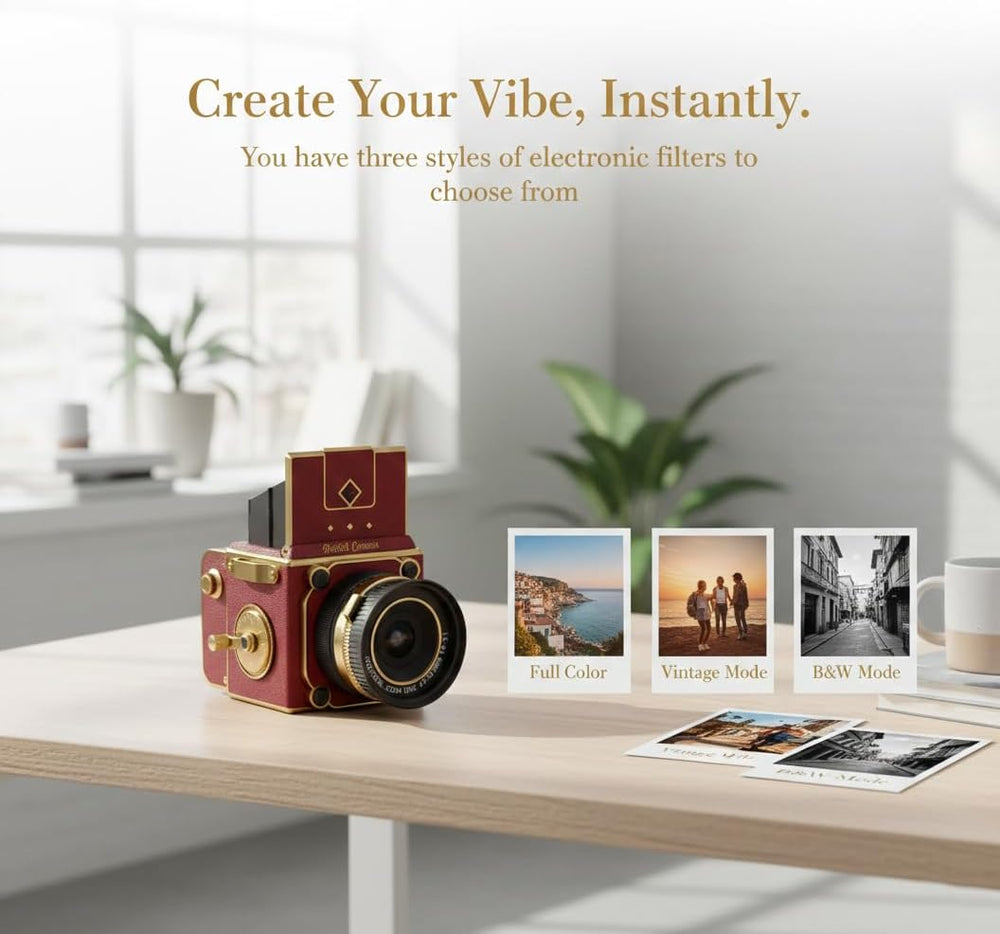 Red Vintage Digital Camera, 64MP 2.7K Retro Point and Shoot Camera with Autofocus, 2" IPS Waist-Level Screen & 16GB TF Card, 16X Zoom Compact Photography Camera