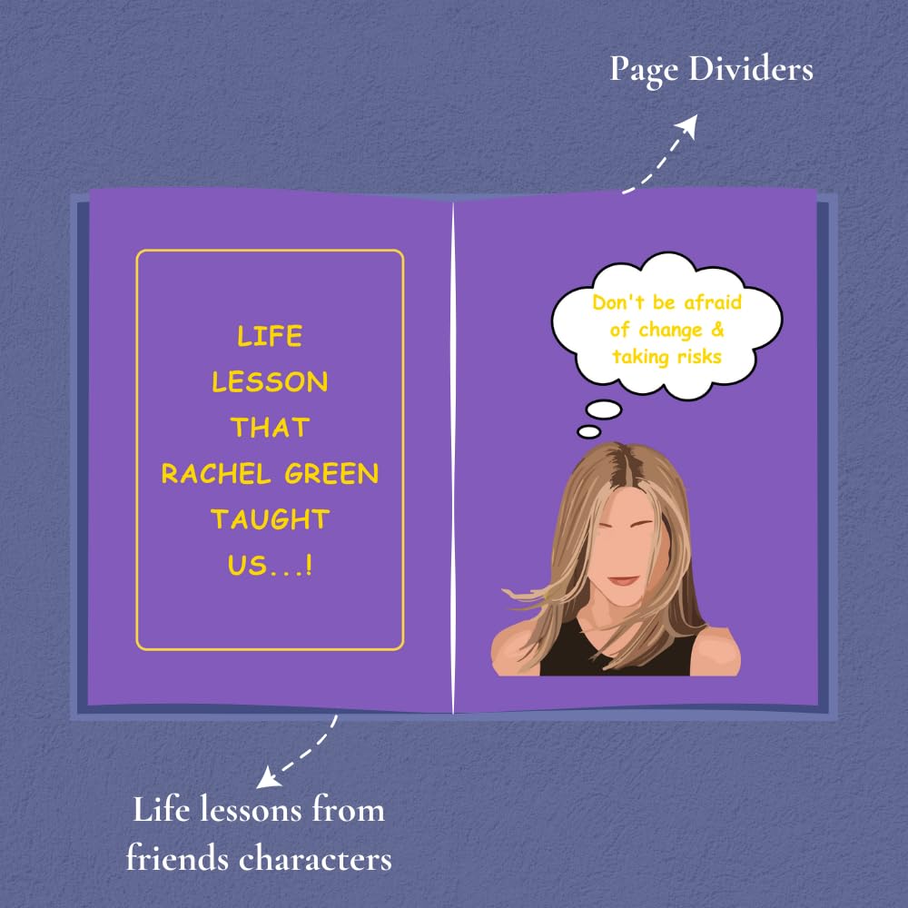 Friends Undated Planner | A5 size | 100 GSM Paper | 300+ Pages | Monthly & Yearly Trackers | Daily Schedules | Self-Discovery Activities | Budget Tracker - D3