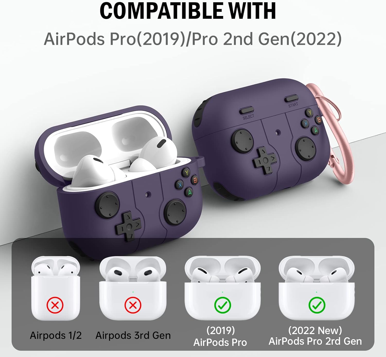 Gamepad Design Case for Apple Air Pods Pro / Pro 2nd Generation - Dark Purple