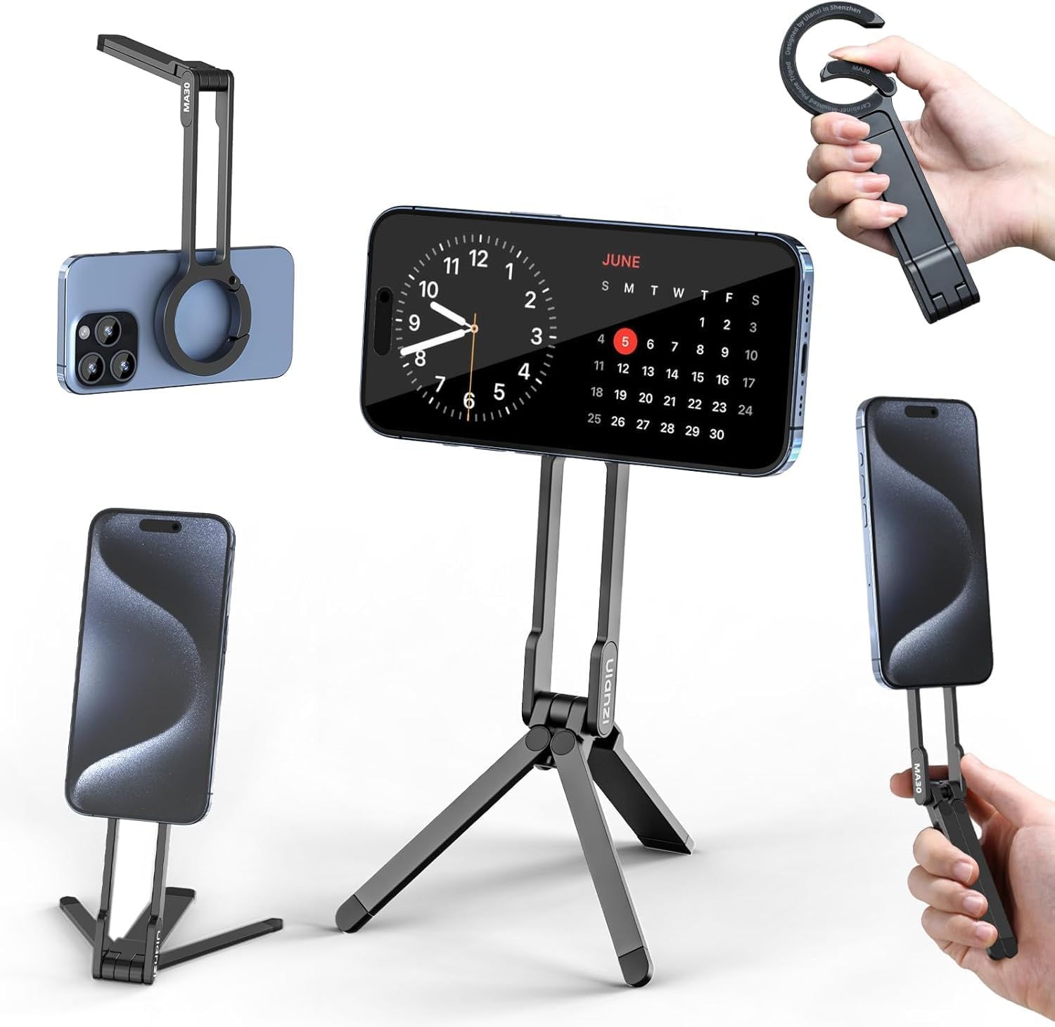 Carabiner-Mounted MagSafe Mobile Phone Tripod