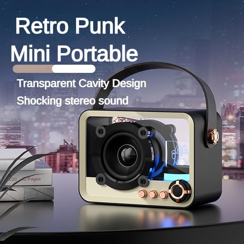 White Transparent Wireless Bluetooth Speaker with RGB Lights TF Card FM AUX Support 5W HiFi HD Sound 8H Playtime