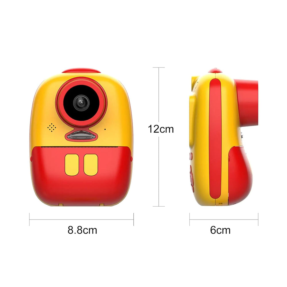 Instant Printing Retro Photo and Video Camera for Kids, 1080P Full-HD Video(Red)