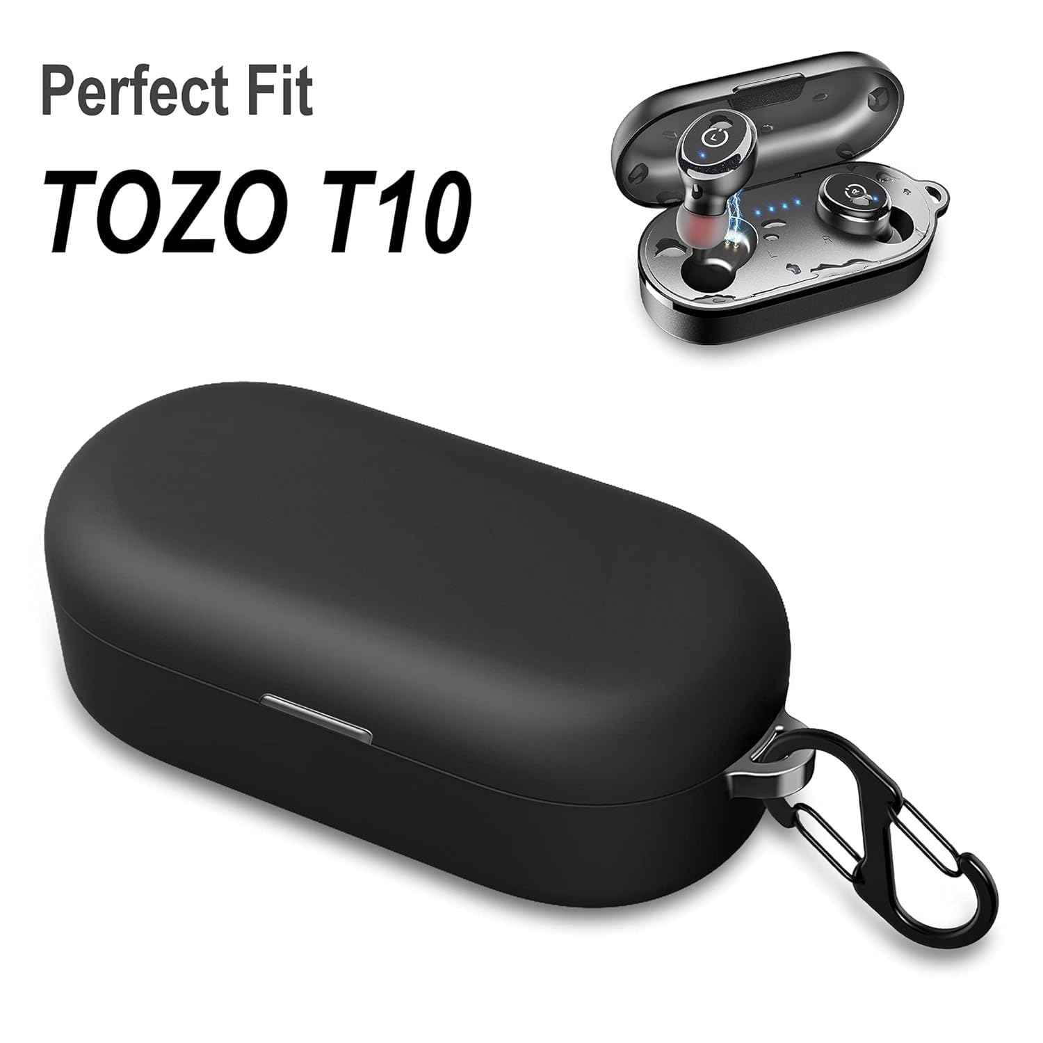 Black Silicone Case Cover Compatible with TOZO T10