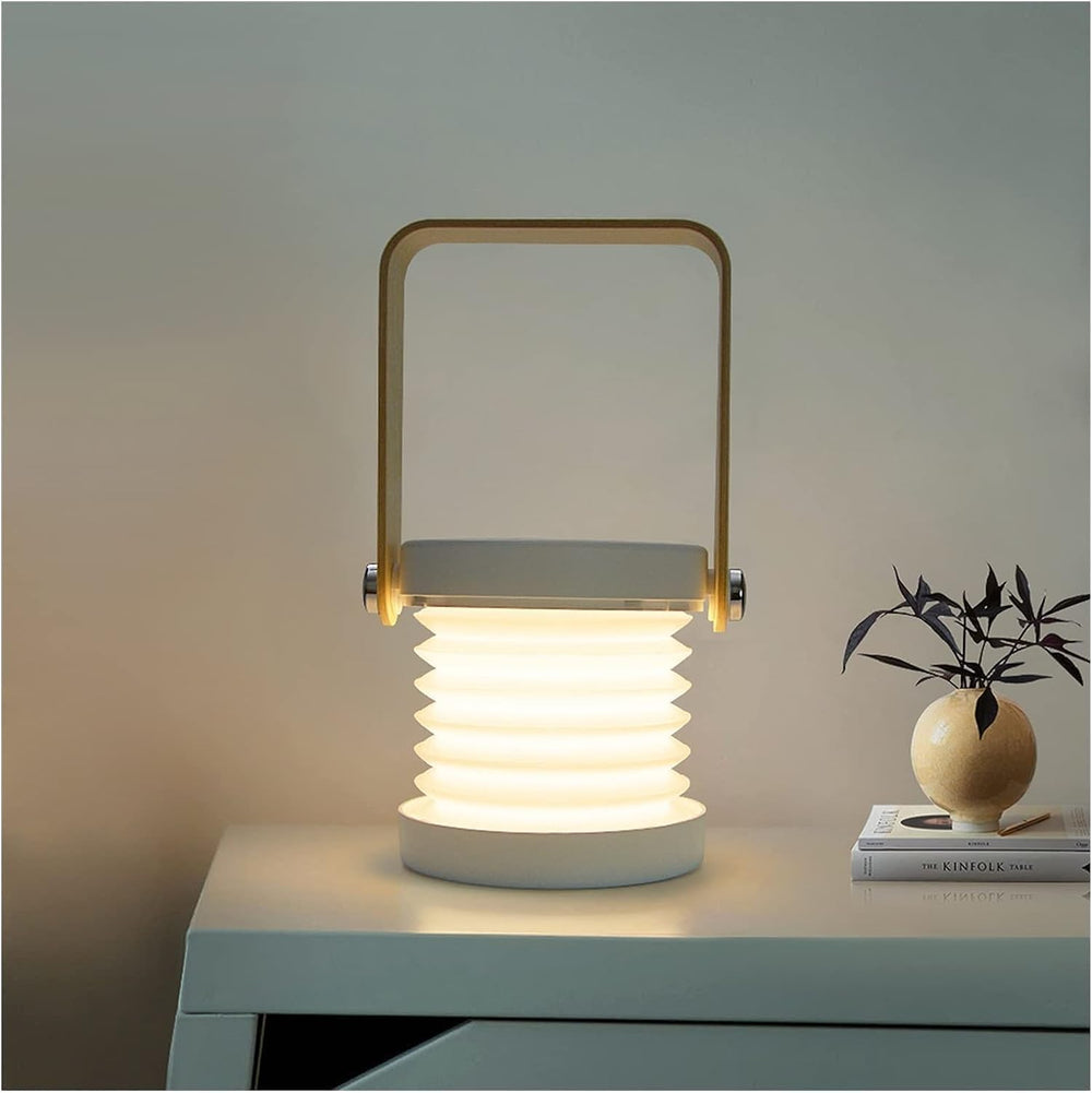 LED Foldable Table Lamp Lantern Light USB Rechargeable Touch Sensor - Grey Color