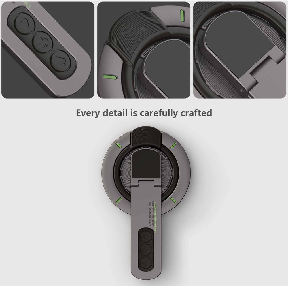 Black - 360° Magnetic Rotating Phone Holder – Double-Sided Magnetic Desktop Stand