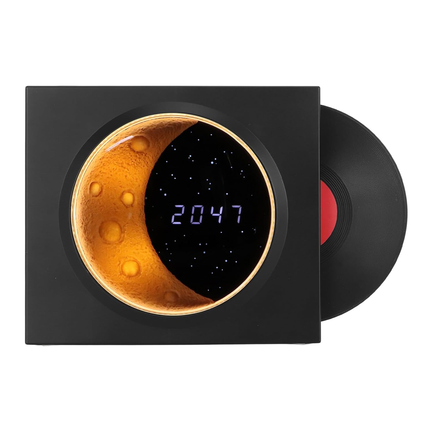 Modern Vintage Speaker with Moon Star Night Light - Black