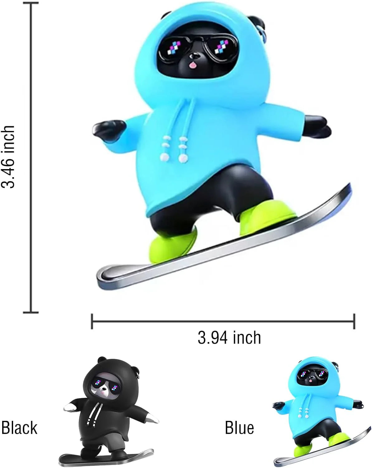 Sea Blue Cute Skateboards Bear Dashboard Sliders Decorations for behind screen