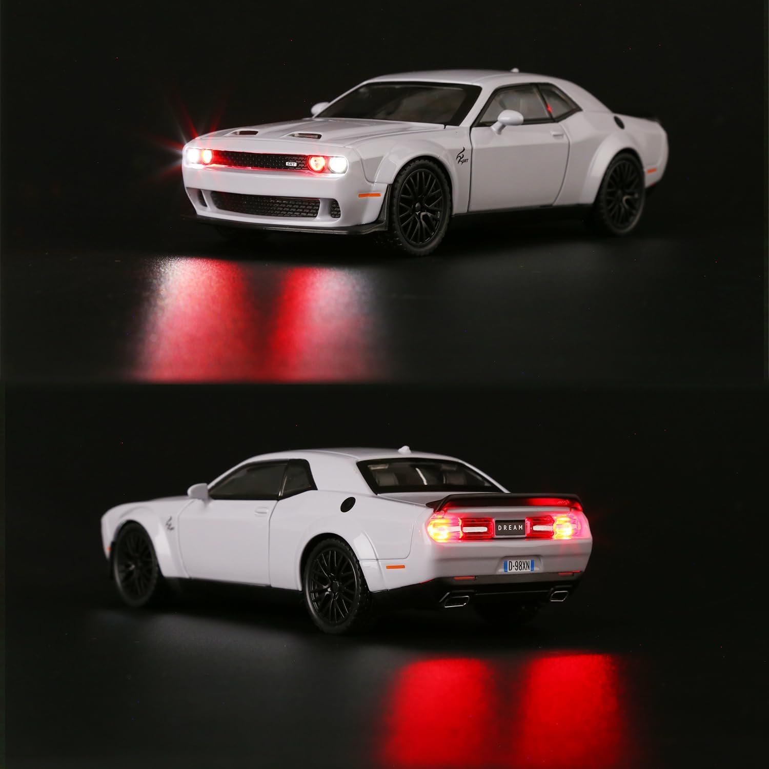 1:32 Scale Exclusive Alloy Metal Pull Back Die-cast Dodge Challenger-Grey