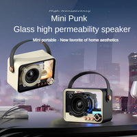 White Transparent Wireless Bluetooth Speaker with RGB Lights TF Card FM AUX Support 5W HiFi HD Sound 8H Playtime