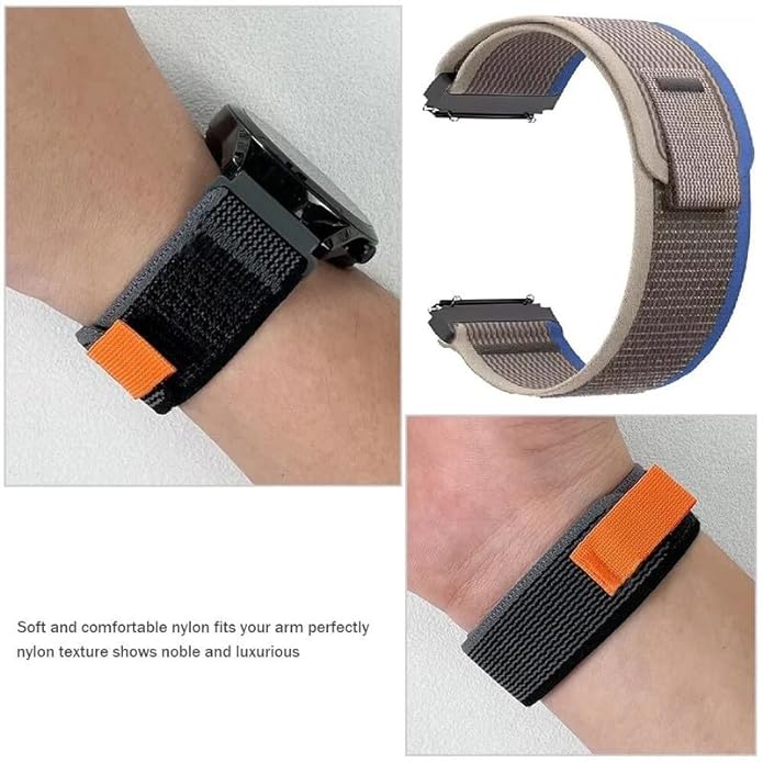 20 MM Blue with Grey Trail loop Bands for Android Smartwatches