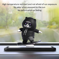 Black Panda Car Dashboard Toy –Auto Sliding Motion Decor, Cool Sliding Car Accessory, Fun Car Interior Decoration Accessories