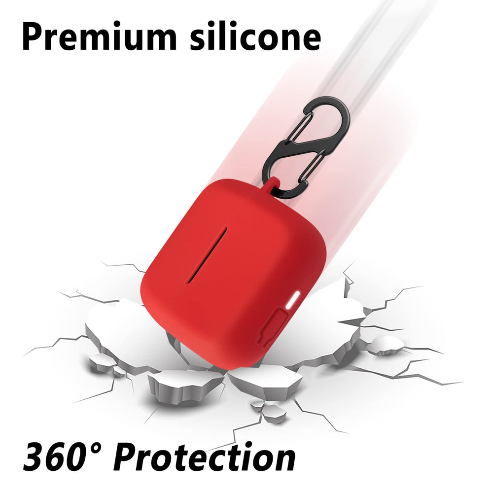 Silicone Case Compatible with Skullcandy Mod with Carabiner (Red)