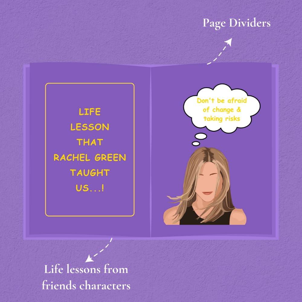 Friends Undated Planner | A5 size | 100 GSM Paper | 300+ Pages | Monthly & Yearly Trackers | Daily Schedules | Self-Discovery Activities | Budget Tracker - D2