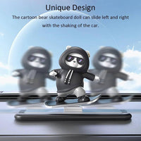 Black Panda Car Dashboard Toy –Auto Sliding Motion Decor, Cool Sliding Car Accessory, Fun Car Interior Decoration Accessories