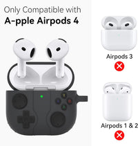 Classic Retro Handheld Game Console Design Case for Apple Air Pods 4 Case - Black