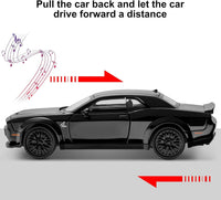 1:32 Scale Black Alloy Metal Pull Back Die-cast Dodge Challenger car