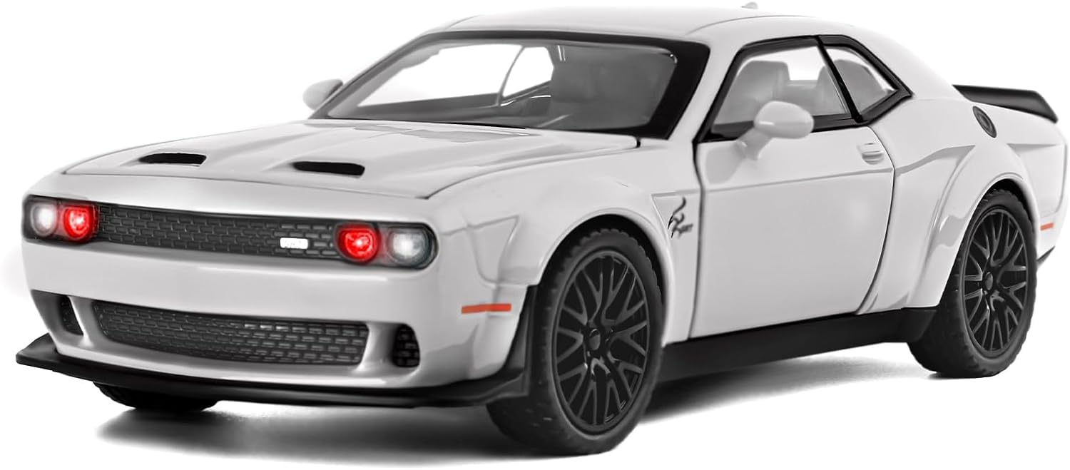 1:32 Scale Exclusive Alloy Metal Pull Back Die-cast Dodge Challenger-Grey