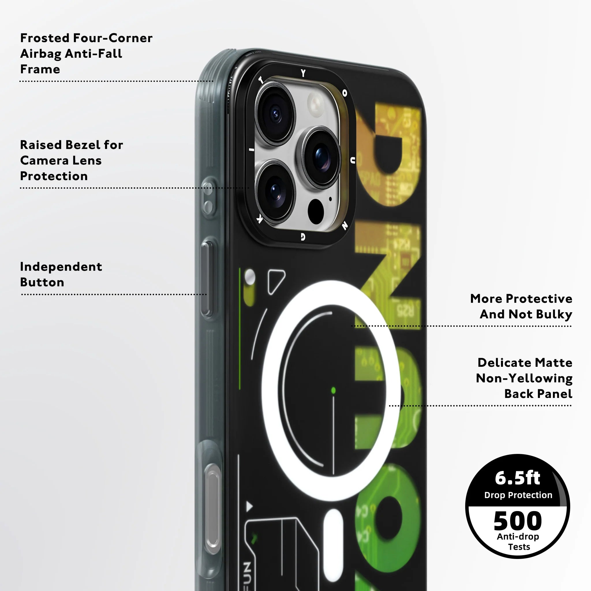 Green Futuristic and Digital case for Apple iPhone 16 Pro