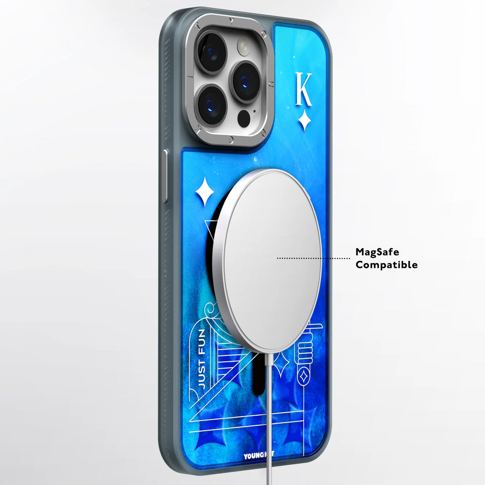 Youngkit Blue Playing Cards A + Luminous Quicksand - iPhone 15 Pro