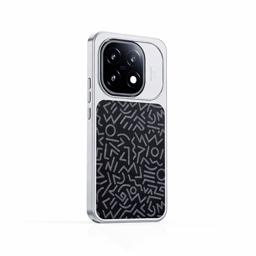 Black geometric shapes Carbon fiber pattern Matte Hard PC case for iQOO 15
