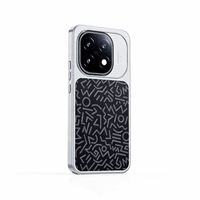 Black geometric shapes Carbon fiber pattern Matte Hard PC case for iQOO 15