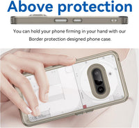 Hard PC + TPU Frame, Drop-Resistant, Protective Case Compatible with Nothing Phone 3a (Transparent Grey)