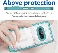 Hard PC + TPU Frame, Drop-Resistant, Protective Case Compatible with Nothing Phone 3a (Transparent Blue)