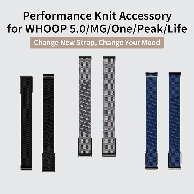 Whoop 5.0(One /Peak)- Stretchable Nylon Sports Band - Dark Grey (Strap only)