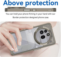 Hard PC + TPU Frame, Drop-Resistant, Protective Case Compatible with Nothing Phone 3a Pro (Transparent Grey)
