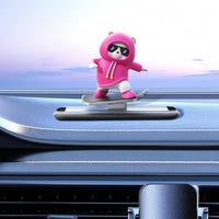 Pink Panda Car Dashboard Toy –Auto Sliding Motion Decor, Cool Sliding Car Accessory, Fun Car Interior Decoration Accessories