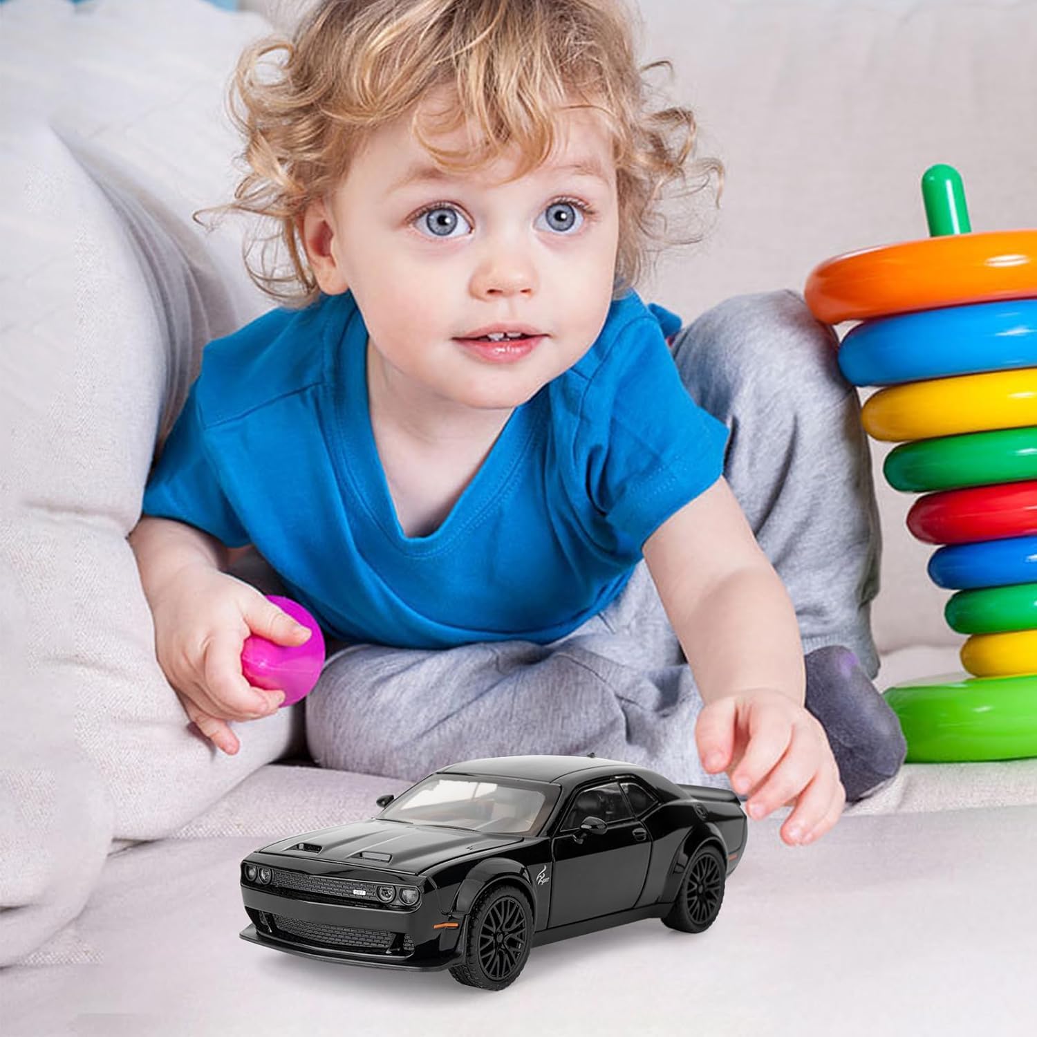 1:32 Scale Exclusive Alloy Metal Pull Back Die-cast Dodge Challenger-Black