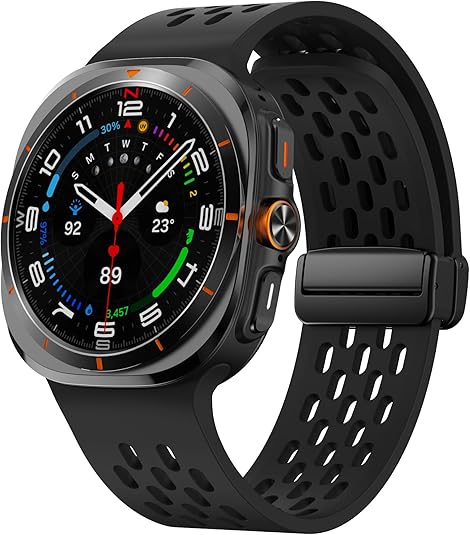 Black Silicone Sport Breathable Bands for Galaxy Watch Ultra