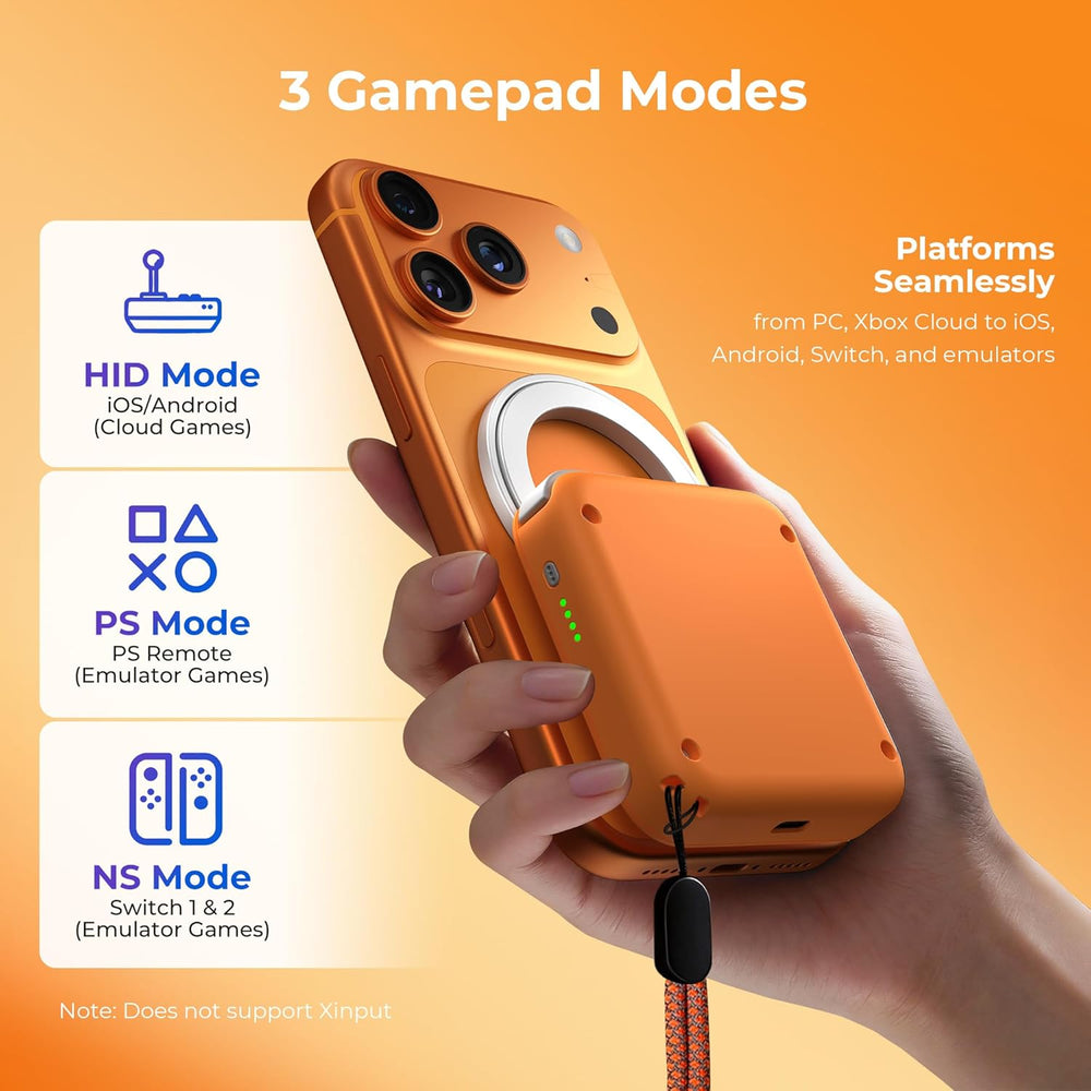 Orange M4 Snap-On Mobile Gaming Controller for Android & iPhone