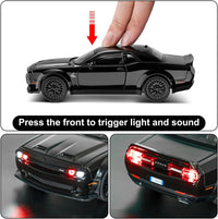 1:32 Scale Black Alloy Metal Pull Back Die-cast Dodge Challenger car
