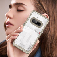 Hard PC + TPU Frame, Drop-Resistant, Protective Case Compatible with Nothing Phone 3a (Transparent Grey)