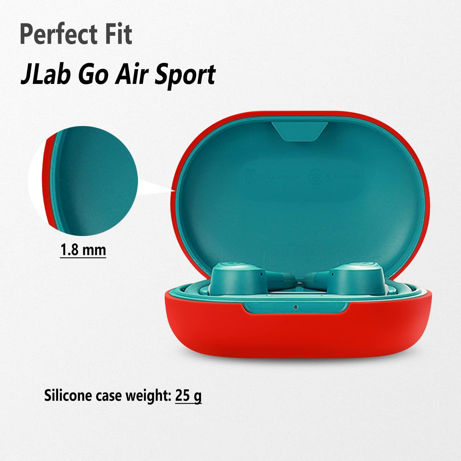 Green Silicone Case Cover Compatible with JLAB GO Air Sport