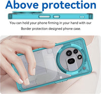 Hard PC + TPU Frame, Drop-Resistant, Protective Case Compatible with Nothing Phone 3a Pro (Transparent Blue)