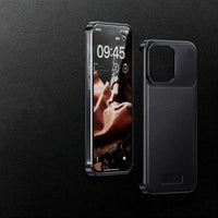 Black Aero Flex Premium Metallic Leather Case - iPhone 15 Pro