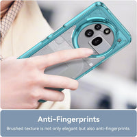 Hard PC + TPU Frame, Drop-Resistant, Protective Case Compatible with Nothing Phone 3a Pro (Transparent Blue)