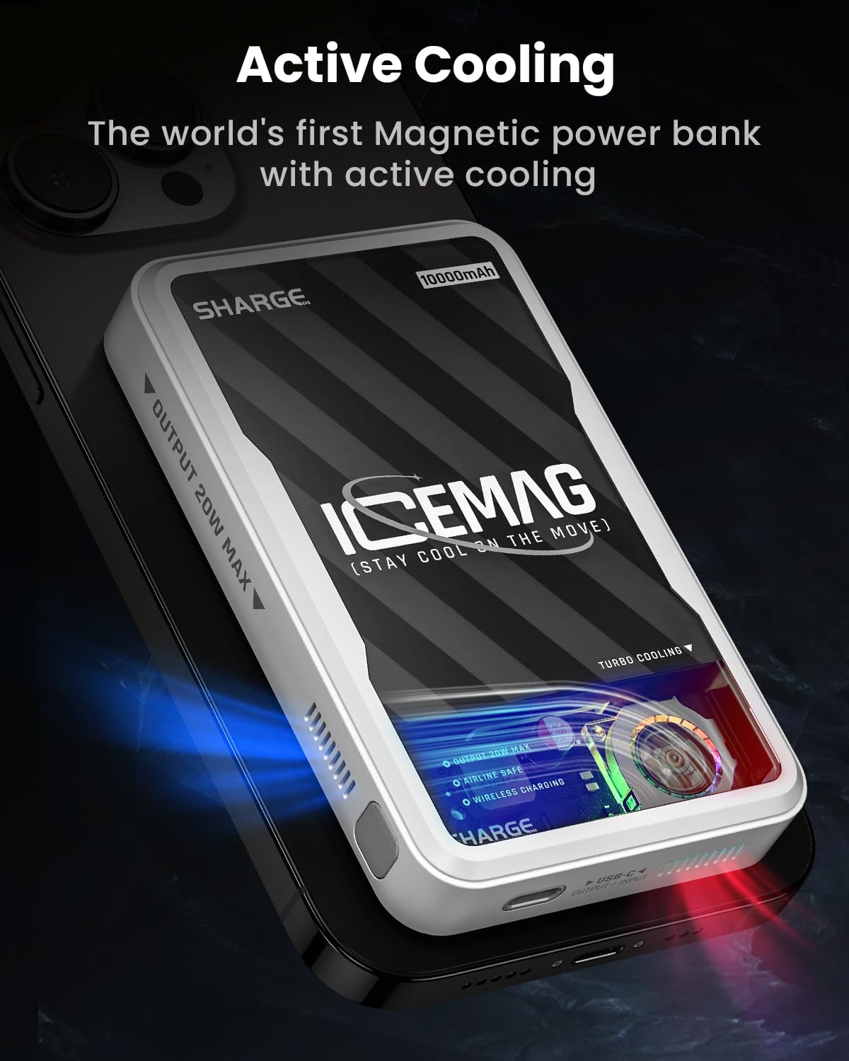 SHARGE ICEMAG Magnetic Power Bank - 10000mAh Battery