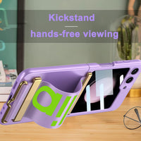Galaxy Z Flip 5 Case Ultra-Thin Protective Cover with Strap, Built-in Screen Protection Shockproof Phone Case for Galaxy Z Flip 5, Purple