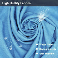 Blue Cooling Towel 40x40cm, Quick Dry Microfiber Sweat Towel with Instant Cooling Effect, Compact Travel Design, Portable Silicone Case & Carabiner for Gym, Yoga, Hiking & Outdoor Fitness