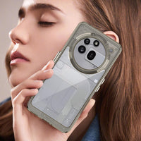 Hard PC + TPU Frame, Drop-Resistant, Protective Case Compatible with Nothing Phone 3a Pro (Transparent Grey)